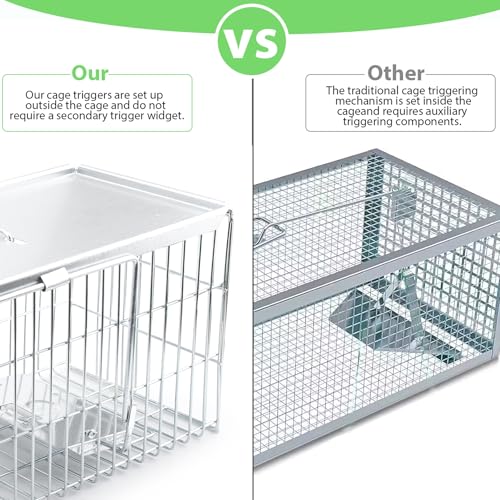 Faicuk Heavy Duty Squirrel Trap Chipmunk Trap Rat Trap and Other Similar-Size Rodents - 16.3” x 6” x 6.7” | Chipmunk Trap, Rat Cage, and Fit for Other Similar Size Rodents - size: 16.3” x 6” x 6.7”