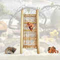 Hermit Crab Climbing Straight Ladder Wooden and Rope Hermit Crab Climbing Wall Hermit Crab Climbing Toys Small Animal Cage Accessories for Bird Parrot Lizard Chameleon Reptile - style: Straight Ladder
