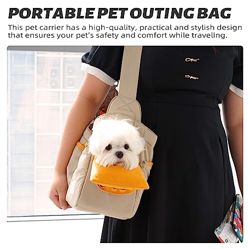 ONECUTE Soft and Comfortable Pet Carrier and Business Backpack with Strong Support - Ideal for Business, Travel, and Outings with Small Dogs and Cats (Kahki,15.7" L x 5.5" W x 9.8" H，up to 16lbs