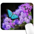 9.5x7.9 Inch Office/Gaming Mouse Pad, A Blue Morpho Butterfly on Purple Flowers Blooms Cute Anti-Slip Mat for Desk - color: Colorful Pattern Art01