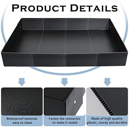 Geelin 55 × 27 Inches Black Corrugated Plastic Cage Liners Base 2 x 4 Panel Size Guinea Pig Cage Liner Waterproof Mat Hedgehogs Rabbits Bunny Small Animals Tray