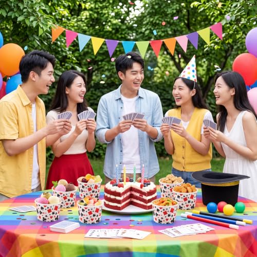 Jingmore 100 Pcs Ice Cream Paper Cups Bulk 8 oz Disposable Dessert Bowls for Hot or Cold Food Snack Treats Gift for Birthday Summer Party Favor Decoration(Casino Poker) - style: Casino Poker