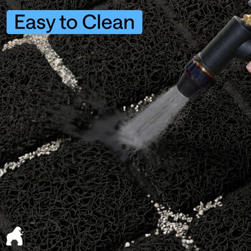 GORILLA GRIP Cat Litter Box Mat, Cushioned Coil Mesh Litter Trapping Mats, Scatter Control Supplies for Less Mess, Phthalate Free, Ultra Deep Catch Grooves, Rinse or Vacuum to Clean, 24x17 Black - color: Black, style: Small (24" x 17")