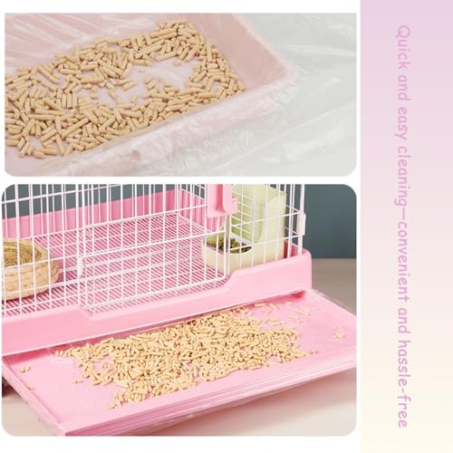50 PCS Disposable Rabbit Cage Liner Bags, Clear Plastic Rabbit Cage Liner Bag, Rabbit Litter Box Lines for Rabbits, Chinchillas, Hedgehogs, Quick and Easy Cleaning