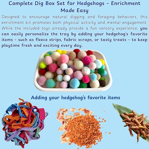 Hedgehog Dig Box Enrichment Cage Accessories, Funny Dig Box Toys with Ball Toy and Laundry Bag, Bell Toy for Hedgehogs Hamster Ferret Kitten Cat, Hedgehog Accessories (Laundry Bags, 120 Ball) - color: Laundry Bags, size: Large