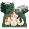SmoothNovelty 5 Pcs Waterproof Guinea Pig Blankets Washable Small Animal Pee Pad Pet Blanket Sleep Bedding Mats Absorbent Guinea Pig Cage Liner Reusable Pet Sleep Pad(Dark Green,12" X 12",Classic) - color: Dark Green, size: 12" X 12", style: Classic