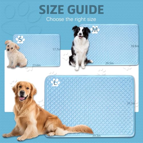SOMOYA Dog Cooling Mat, Foldable Non-Slip Washable Arc-Chill Pad | Cooling Mat for Dogs Q-Max 0.45 Absorbs Pet Heat Fast,Suit for Indoor Outdoor Summer Use for Cats Dogs ﻿ - color: Blue, size: Large (27.5x39.3 IN)