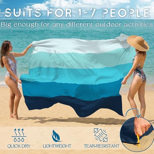 BYDOLL Beach Blanket Waterproof Sandproof,78''X81''/78''X110'' Large Sand Free Oversized Lightweight Sand Resistant Blanket, Picnic Mat for Beach Travel Camping Hiking Essentials - color: Sea, size: 78''X110"