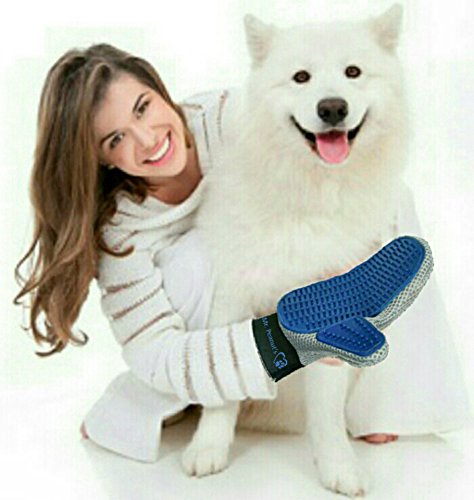 Mr. Peanut’s Pet Grooming Glove – Deshedding Hair Removal Mitt with Gentle Silicone Tips, Adjustable Wrist Strap & Breathable Mesh; Perfect for Dogs, Cats, Rabbits & Small Pets