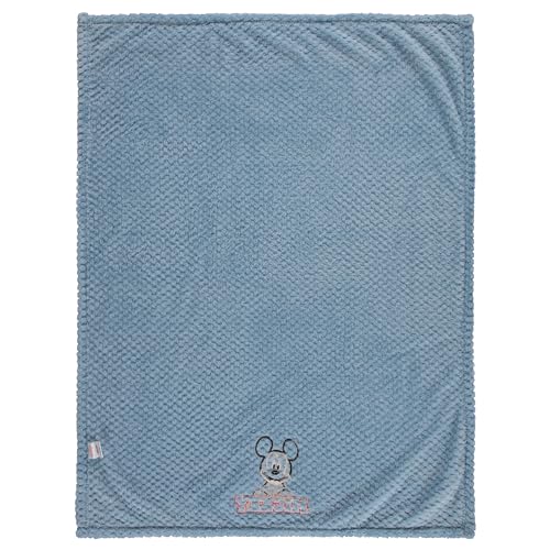 Disney Mickey Mouse Soft Baby Blanket - Flannel Fleece Blanket for Baby Girls/Boys - Plush Crib Stroller Nursery & Daycare Blankey, Smile/Blue - color: Mickey Mouse Smile