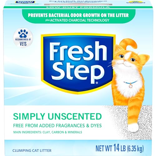 Fresh Step Cat Litter, Unscented, Odor Control | Clumping Formula | Activated Charcoal | 14 lb | Pack of 2 - size: 14lb (Pack of 2)