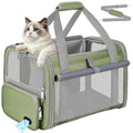 Cat Carrier Top Load, Privacy Curtains Soft Pet Travel Bag Airline Approved | Collapsible Soft-Sided Cat/Dog/Pet Carrier for Small Cats Dogs Puppy Under 16 lb, Washable Kitten Mesh Cage (16.9x10.8x10.8) - color: Grass Green