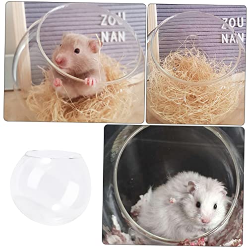 INOOMP Glass Nest for Hamster Chinchilla Small Animal Dust Bath Container Guinea Pig Hideout Pet Cooling Hut