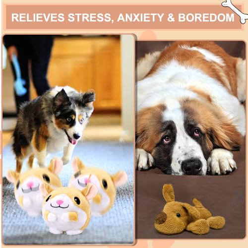 BABORUI Interactive Dog Toys Hamster, Jumping Squeaky Dog Toys with Recording and Music Modes, Rechargeable Moving Dog Chew Toys for Small/Medium/Large Dogs to Keep Them Busy - color: Hamster