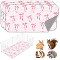 JarThenaAMCS 3 Packs Guinea Pig Pee Pads 24" x 47" Reusable Guinea Pig Pee Mat Pink Bow Washable Small Animal Cage Liner for Rabbit Hamster Chinchilla Ferret Rat