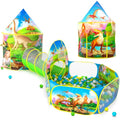 PigPigPen 3pc Dinosaur Play Tent for Kids, Baby Ball Pit, Crawl Tunnel, Castle Tents for Toddlers, Children Indoor & Outdoor Playhouse Toys, Perfect Kid’s Gifts - style: 3PC Dinosaur Tent