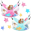 BOAO 2 Pcs Guinea Pig Rat Hammock Guinea Pig Hamster Ferret Hanging Hammock Pig Accessories for Small Animals Chinchilla Parrot Sugar Glider Ferret Squirrel - color: Blue, Pink