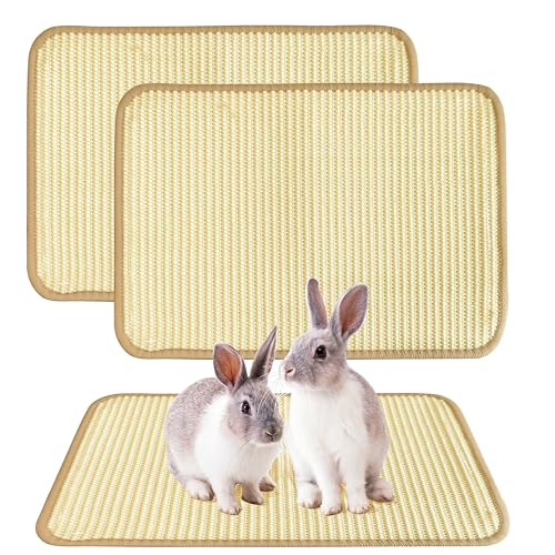 Rabbit Scratching Pad, 2PCS Natural Sisal Bunny Mat,16x12in | Bunny Toys, Rabbit Toys, Rabbit Chewing Mat, Rabbit Bedding, Sisal Mats for Bunnies, Bunny Nail Scratch Pads