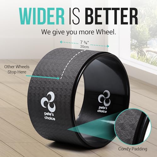 Yoga Wheel Set - Extra Wide Jumbo Wheel & Mini Massage Wheel | Stretching Strap with Starter Guide - Deep Stretches Plus Targeted Muscle Relief - Relieve Back Pain & Improve Mobility - style: Wide