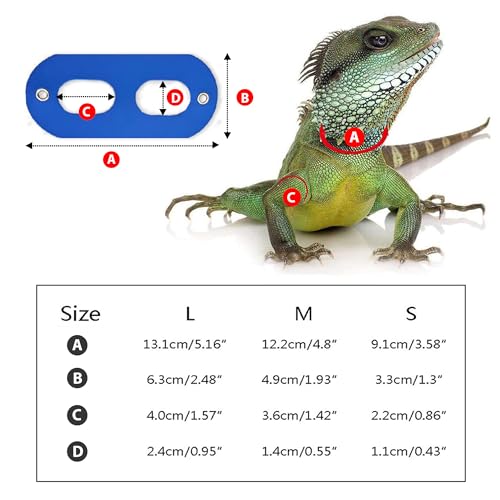 AIITLE Multi-Size Bearded Dragon Leash - Comfortable Adjustable Harness for Reptiles & Small Animals (Outdoor Walks, Pet Events), Blue - color: Blue