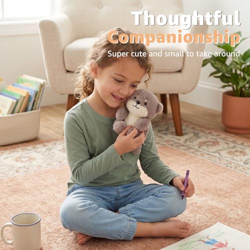 Ditucu Palm-Sized Otter Stuffed Animals Cute Soft Mini Plush Doll Small Plushies Toys Gifts for Kids Brown 6 inch - style: Otter