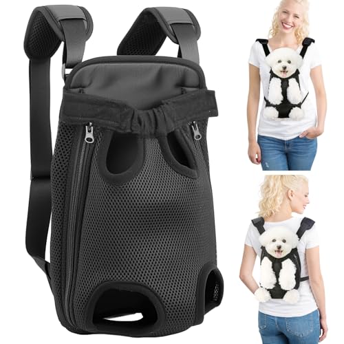 Mosago Dog Backpack Carrier with Thick Padded Bottom Support, 7–11 lbs | Adjustable Pet Front Carrier, Legs-Out Chest Carrier for Small to Medium Dogs, Easy Fit for Walking/Hiking/Camping/Traveling - size: L