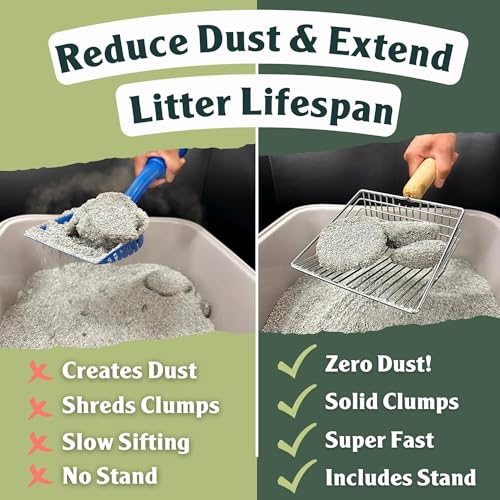 Sprinkle & Sweep: Litter Box Deodorizer Duo - 8oz Bag & Speed Sifter - Cat-Kitten Home Odor Neutralizer, Ultra-Absorbent Formula, Wood Handle Scooper - style: 1 Bag + Speed Sifter