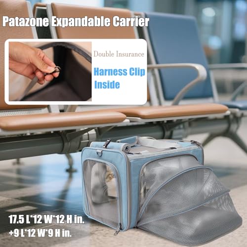 Small Dog Carriers Airline Approved,Blue Cats Travel Bag,Personality,Expandable,Ventilated,Sturdy Pets Carriers Rabbits Bunny Puppies Cage Small Animals Outdoor Carry Kennel - color: Blue