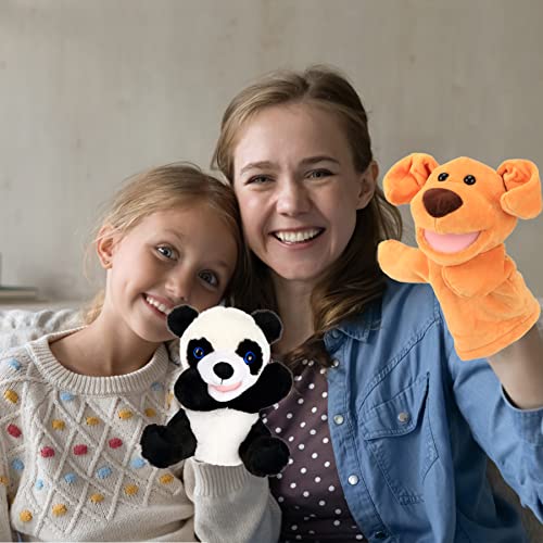 Easfan Puppy Hand Puppet with Movable Mouth Plush Dog Toy Gifts for Kids | Role play preschool teaching, cute dog stuffed animal, creativity imagination, Easter Christmas birthday holiday gift - style: Dog-Yellow
