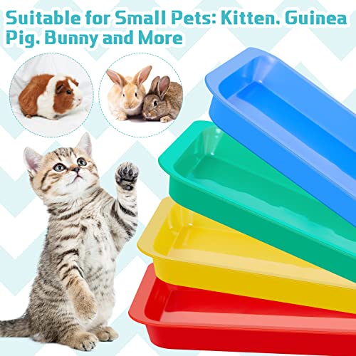 Tessco for you 8 Pcs Kitten Litter Box 11 x 8.5 X1.2 Inch Plastic Portable Small Litter Pan Low Entry Waterproof Bunny Cat Shallow Tray Travel Toilet for Kitty Guinea Pig Rabbit Small Pet(Multicolor) - color: Multicolor