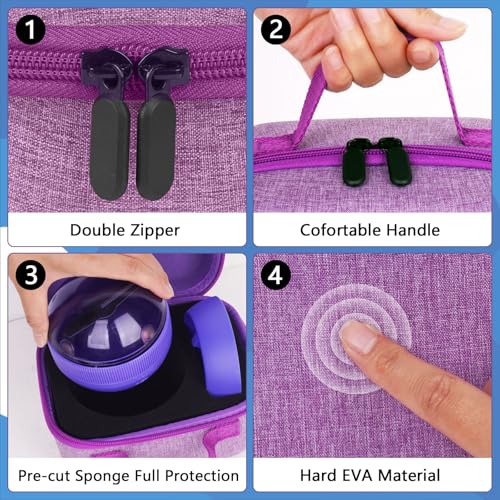 YouKnow Travel Case for Bitzee Hamster Ball Interactive Toy - Shockproof Storage Box with Custom Foam Insert & Carry Handle, Fits Electronic Pet Toy + Dock (Only Case) (Purple) - color: Purple