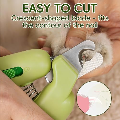Dog Nail Clippers,Dog Nail Trimmers for Small Medium Dogs and Cats - Professional Grooming Tool with Safety Lock, Sharp Stainless Steel Blade Prevents Splitting，Includes Nail File (Green-mini) - size: Green-mini