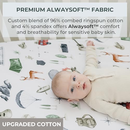 Pobi Baby Pack N Play Sheets for Boys, 2-Pack, Cotton Blend (Explore) | Playard Sheet, 2-Pack, Graco 38x26, Cotton, Mini Crib Sheet, Soft, Snug, Safe, Pack n Play, Playpen, Travel, Machine Wash - color: Explore