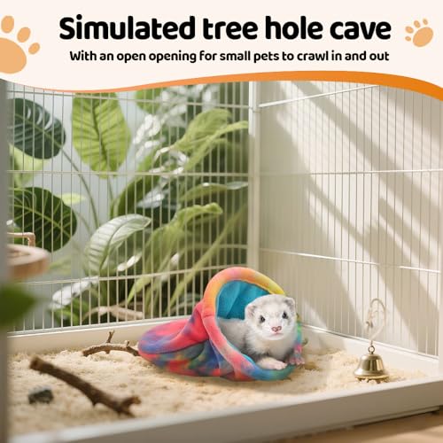 MiOYOOW Hamster Sleeping Bag, Fleece Guinea Pig Bed Soft Small Animal Warm Hideout for Hamsters Guinea Pigs Ferrets - color: yellow pink