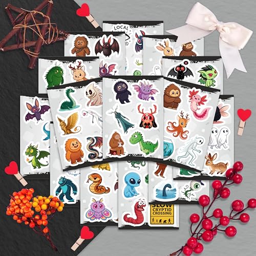 100Pcs Cryptid Stickers Waterproof, Decals - Cryptids Gifts, Party Supplies - Gift for Women & Men - color: Cryptid Stickers