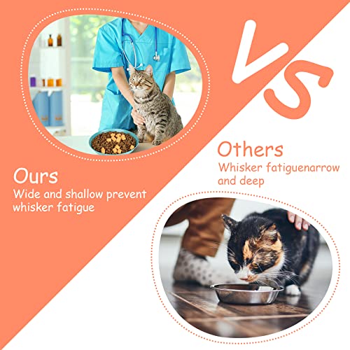 Cat Bowls 6 inch Whisker Fatigue Free Cat Food Bowl, Wheat Straw Cats Dishes, Pet Feeding Plate for Kittens and Short Legged Cats (8 Pcs) - color: 8 Pcs Round - 4 Color