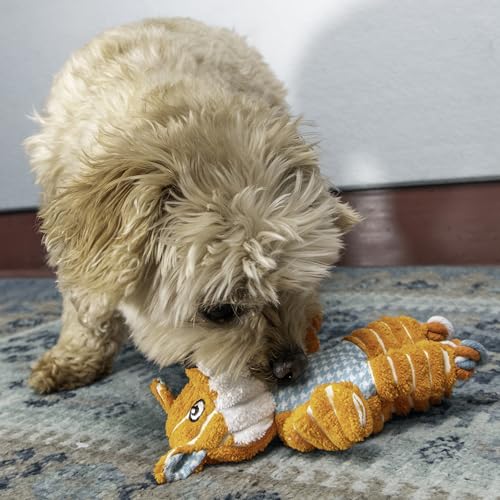 KONG Floppy Knots - Durable No‑Stuffing Squeaky Rope & Plush Dog Toy - for Teething, Playing (Fox, X-Small) - color: Fox, size: X-Small