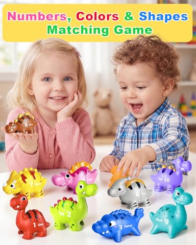 Dinosaur Number Learning Toys for Toddlers Kids 3-5, 10 Unique Dinos | 10 Colorful Number Dinosaurs | Child-Friendly Design | Learning Feels Like Play | Fine Motor Toys | Perfect Toddler Gift - style: Dinosuar Number