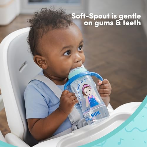 NUK Learner Cup, Ms. Rachel, 10 oz, 8+ Months, 2 pack – Soft Spout, Easy-Grip Handles, BPA Free, Spill Proof Transition Sippy Cup - color: Ms. Rachel