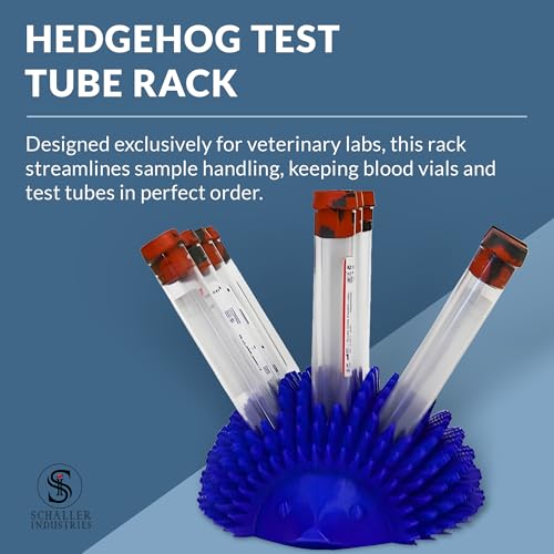 S I Schaller Industries Hedgehog Test Tube Holder, 13mm - Veterinary Blood Test Tube Rack, Holds 12 Vials, Compact Fun Design Organizer for Veterinary and Research Lab Use - Royal Blue - color: Royal Blue, size: 13mm Tubes