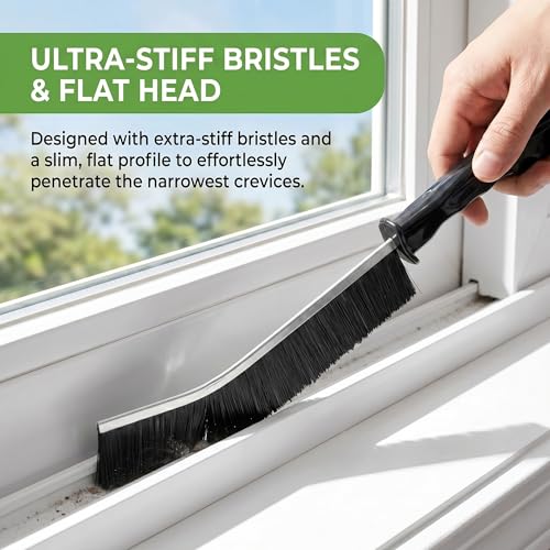 New Hard Bristle Crevice Cleaning Brushes Multifunctional Thin Gap Scrub Brush Small Deep Cleaning Tools Cleaner Supplies for Floors Bathroom Home Kitchen Windows Corner Sink Toilets Grout Tile 4 Pack