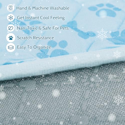 Cooling Mat for Dogs, Q-Max 0.5 Dog Cooling Pad | Lightweight Portable, Non-Toxic Washable, Ideal for Pet Bed, Crate & Car to Relieve Summer Heat - size: Small