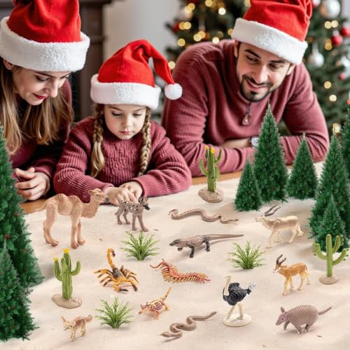 Desert Animals Toys Play Figure Cactus Toys Model for Kids 3+ | Realistic, Solid, Safe, Reptile Diorama Model Kit for Learning Projects, Cake Topper, Cupcake Topper, Birthday Party Favor