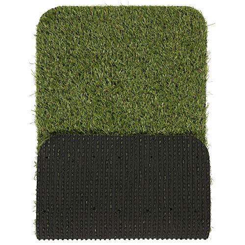 Ottomanson Artificial Grass Puppy Potty Training Pad with Tray, 15" x 30" Reusable Pee Pad for Small Pets and Dogs - color: A Black Tray/Grass, size: Pet - 15" x 30"