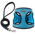 Dog Harness with Leash Set, Step-in Adjustable Puppy Vest, Blue Stripe XXS | Lightweight Breathable Air Mesh, Night Safety Reflective, No Pull Puppy Vest Harnesses for Small Medium Large Dogs, Cats - color: Blue Stripe, size: XXS(Chest:10"-12")