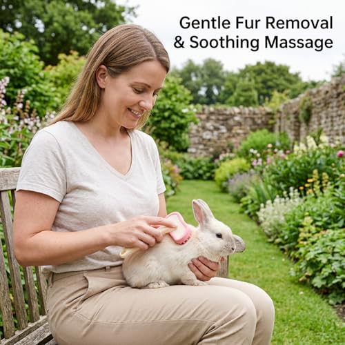 2 Pack Rabbit Grooming Kit, Bunny Brush, Soft Silicone Small Pet Brush for Shedding Season and Bath Time, Gentle Massage Comb for Rabbits, Chinchillas, Cats and Dogs