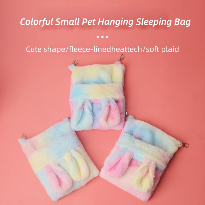 Warm Sugar Glider Sleeping Pouch - Hanging Colorful Cute Sleeping Bag Bed for Small Animal Rat Hamster Sugar Glider Chipmunk Gerbil etc