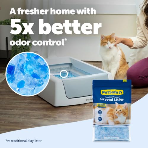 PetSafe ScoopFree Odor Control Crystal Cat Litter, Fresh Scent, 8 Lb Bag | 5x Faster Odor Control than Clumping Clay Litter, 99% Dust-Free, Low Tracking Crystals, Compatible with Any Cat Litter Box - size: 1-Pack (8 lb Bag)