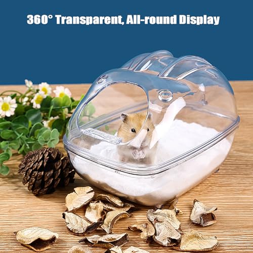 Hamster Sand Bath Container Large Hamster Toilet with Scoop Set,Small Animal Bath House,Suitable for Chinchilla Syrian Gerbil