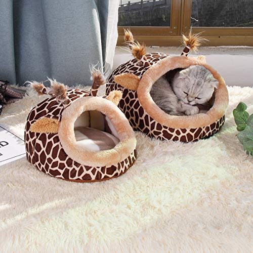 LEFTSTARER Guinea Pig Rat Bed and Hideout for Ferret Hedgehog Sleep and Hide, Hamster Small Pet Animals Supplies Toy Cage Accessories Nest - color: 2.Giraffes-XL